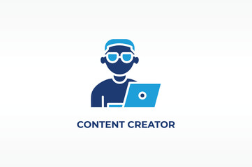CONTENT CREATOR vector, icon or logo sign isolated symbol illustration