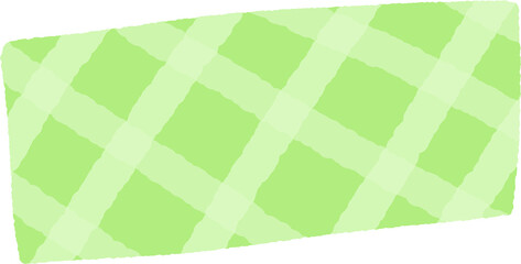 Soft Green Check Masking Tape Illustration &ndash; Hand-Drawn Pastel Grid Strip for Scrapbook & Craft Projects