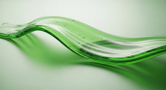 Stunning green liquid wave with bubbles creates a vibrant organic feel perfect for cosmetic, healthcare, or eco-friendly product campaigns now