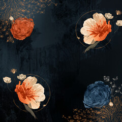 Vintage Background with Roses – Floral Antique Design