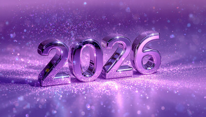 Purple Shadow 2026 New Year Typography Graphic