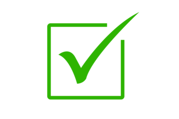 green checkbox sign mark icon