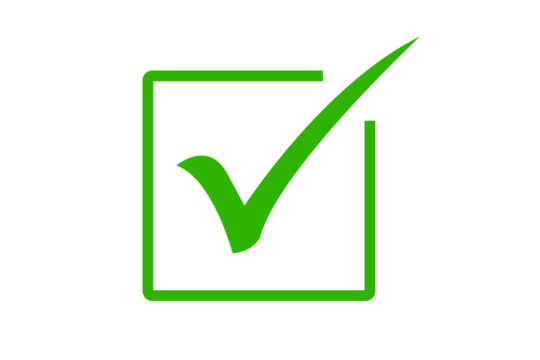 green checkbox sign mark icon