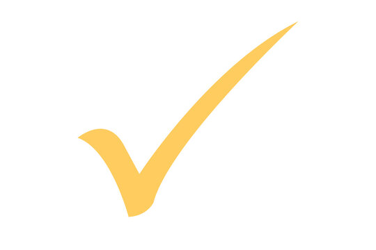 yellow check mark icon vector transparent background png.