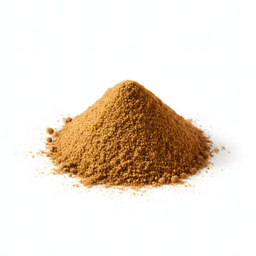 Roasted Cumin Powder Small Pile Isolated on White Background