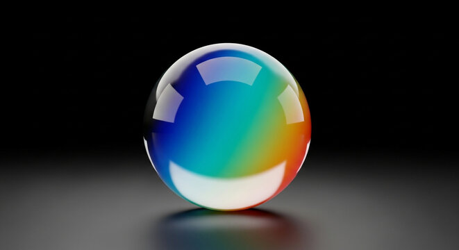 Stunning iridescent sphere with vibrant colors and sleek reflections, perfect for modern designs and innovative concepts, a truly eye catching abstract element