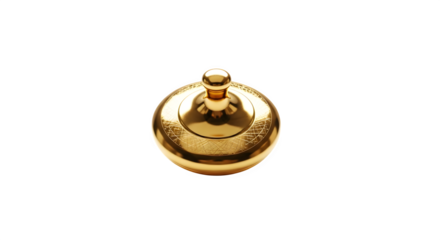 Golden dreidel isolated on transparent background, a traditional hanukkah spinning top