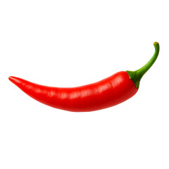 Fresh red chili pepper floating isolated on white