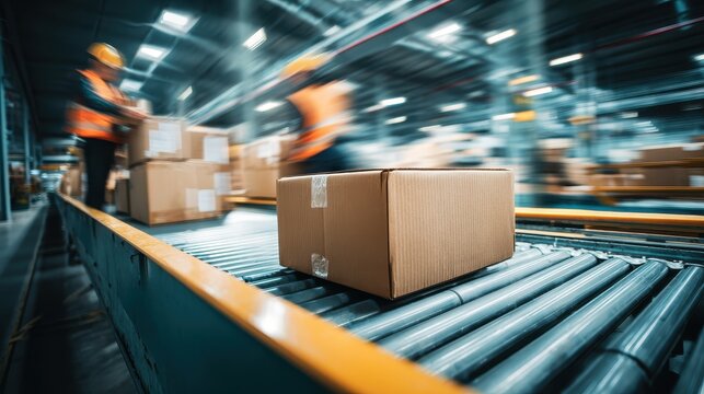 Efficient Warehouse Operations During Package Sorting with Motion Blur of Workers and Conveyor Belt in Focus