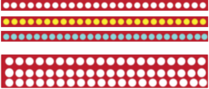 Realistic Red LED Marquee Light Strip Set on Transparent Background