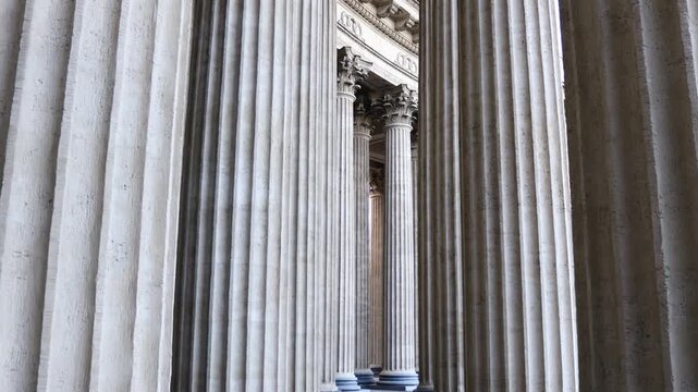 ancient stone columns in a row