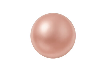 Rose gold metallic sphere floating on transparent background
