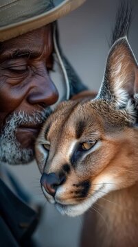 Caracal meets someone in Namibia