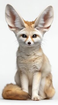 Fennec fox in Morocco sits calmly