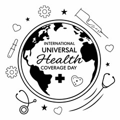 Fototapeta premium INTERNATIONAL UNIVERSAL HEALTH COVERAGE DAY vector illustration 