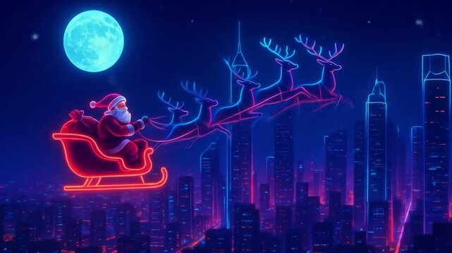santa claus and sleigh