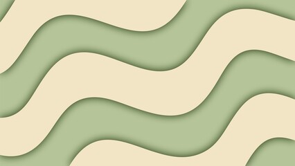 Abstract wavy pattern background with soft green and beige color