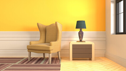 Illustration of the living room interior