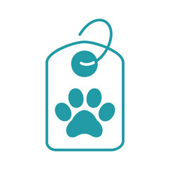 Pet name tag with paw