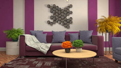 Illustration of the living room interior