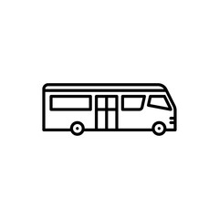 Minibus outline icon. shuttle black line illustration.