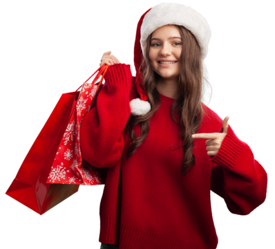 winter holidays and merry christmas concept with shopping bags - Powered by Adobe