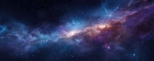 Fototapeta premium Vibrant space view with nebula, cosmic dust, and distant stars