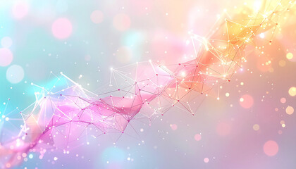 パステルカラーのネットワーク幾何学構造