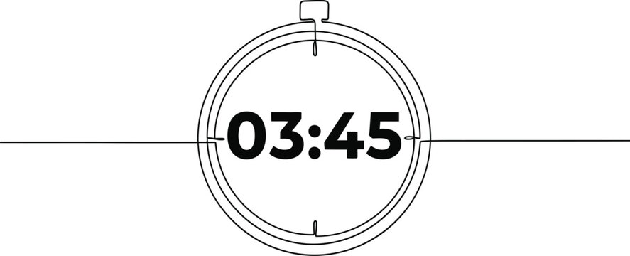Minimalist timer illustration showing time at three forty five
