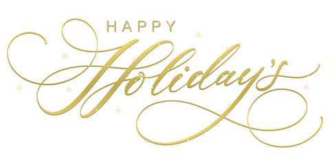 Obraz na płótnie Canvas Happy holidays text phrase. vector calligraphy. Greeting holiday card, Christmas and New Year phrase. Hand lettering inscription to winter holiday design