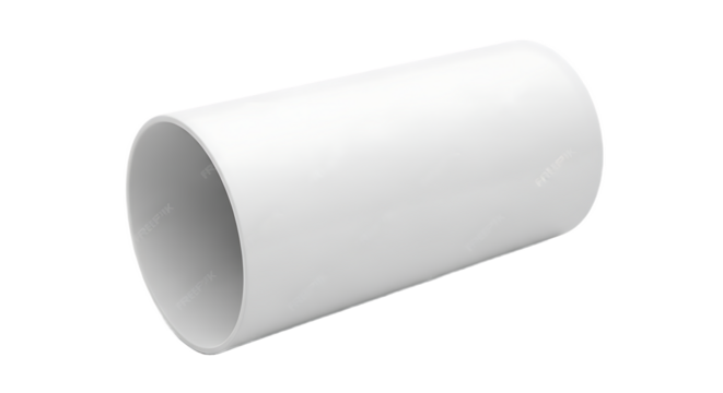 Isolated white cylindrical object with hollow center on a black background in studio lighting