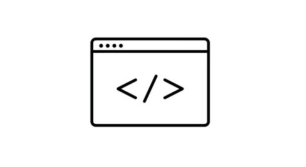 Minimalist coding symbol on web browser interface