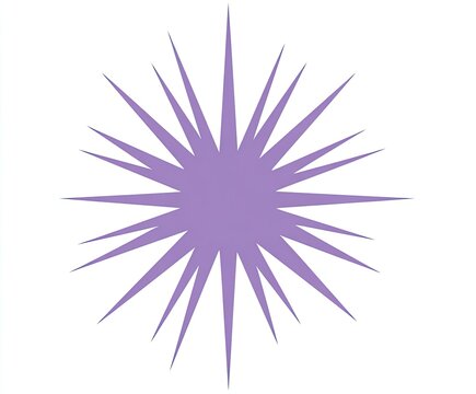 Starburst design lavender center with sharp, radiating, triangular points