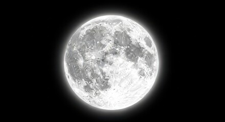 Obraz premium Bright Full Moon Glowing in the Dark Night Sky