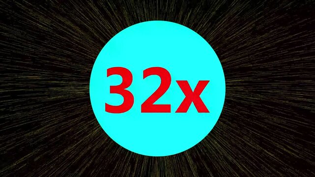 Sega genesis 32x logo reveal with dynamic light rays effect and burst of visual energy