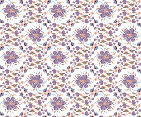 Trendy Vintage Botanical Art Pattern Set with Seamless Floral Vector Elements for Modern Decor