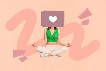 Trendy Collage of joyful person surrounded by social media like icons illustrating influencer lifestyle digital popularity