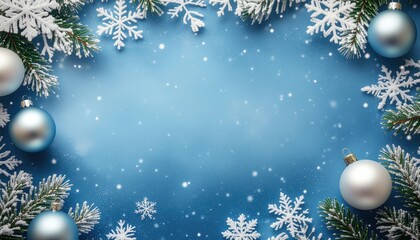 Winter wonderland celebration holiday season decorative image festive environment aerial view snowflakes and ornaments creating a magical christmas atmosphere