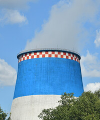cooling tower at thermal power plant at Moscow, Russia