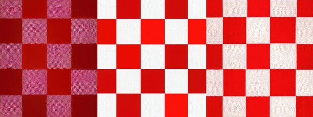 Fototapeta premium Faded red & white checkered pattern, with pinkish tint on one side