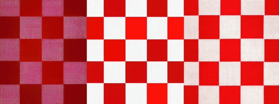 Faded red & white checkered pattern, with pinkish tint on one side