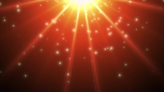 golden light with sparkles, shining rays illuminate floating particles dramatically