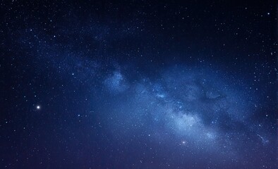 Naklejka premium Starry night sky with a bright galaxy and nebulous formations