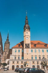 Obraz premium Town hall and clock tower in Bautzen