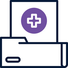 Obraz premium Medical Folder Icon with Plus Sign on Transparent Background