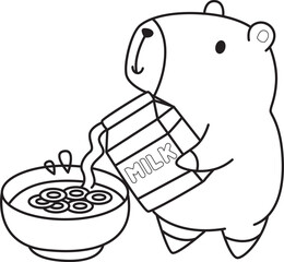 Illustrations of cute capybara character clip art for kids. Capybara 