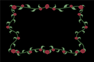 frame of red roses