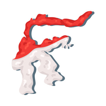 Illustration of Sulawesi Island with Indonesian Flag