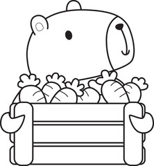 Illustrations of cute capybara character clip art for kids. Capybara 