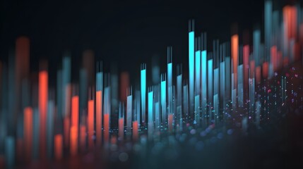 Minimal abstract data charts soft ambient light futuristic financial 3D render